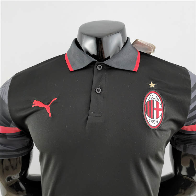 AC Milan 22/23 Black Polo Shirt - Click Image to Close